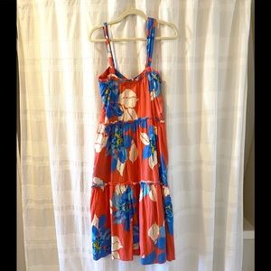Free People Red and Blue Floral Maxi Dress
